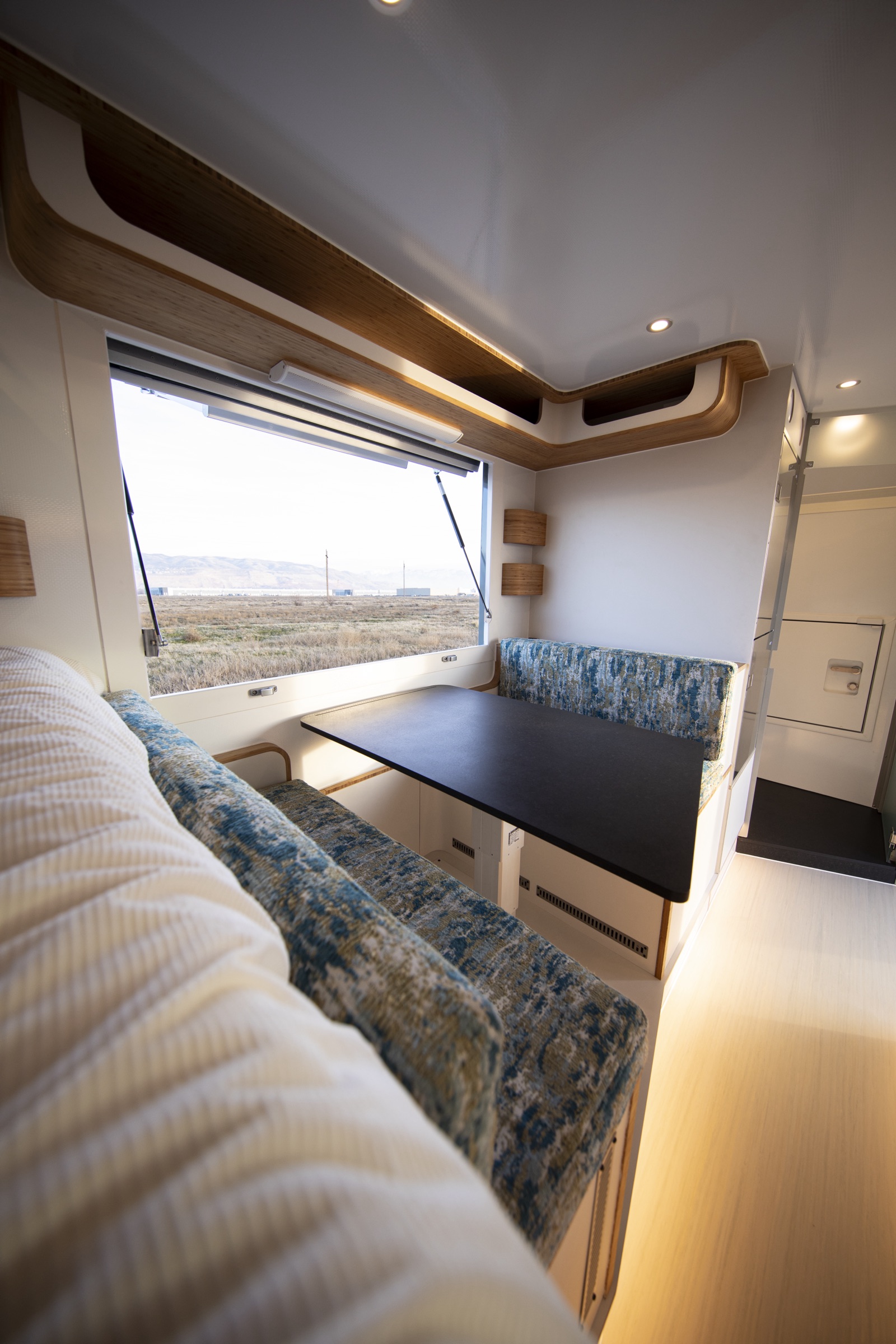 Dining nook and bed inside the expedition habitat